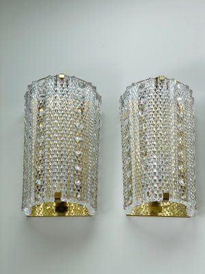 Large Crystal Glass Medea Sconces by Carl Fagerlund for Orrefors, 1960s, Set of 2-ARN-595299