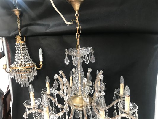 Large Crystal Hand.Cut Maria Chandelier, 1940s / 50s-WQQ-1388522