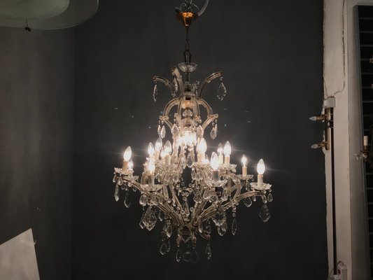 Large Crystal Murano Chandelier, 1950s-JJC-583196