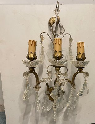 Large Crystal Sconces, 1960s, Set of 3-JJC-1738836