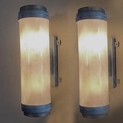 Large Cylindrical Wall Lamps, the Netherlands, 1960s, Set of 2-HWV-1706015