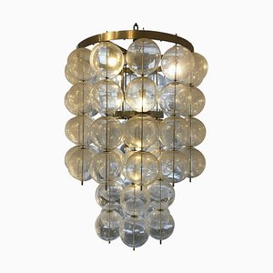 Large Czech Ceiling Light in Hand Blown Glass, 1960s-FGA-923846