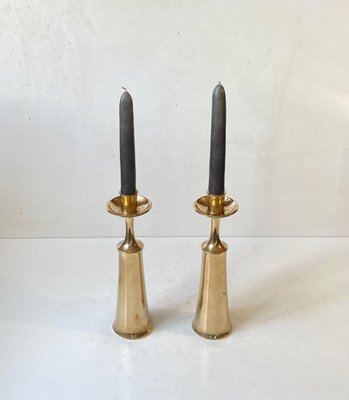 Large Danish Brass Candlesticks by Jens Harald Quistgaard for Ihq, 1960s, Set of 2-LCR-1409628