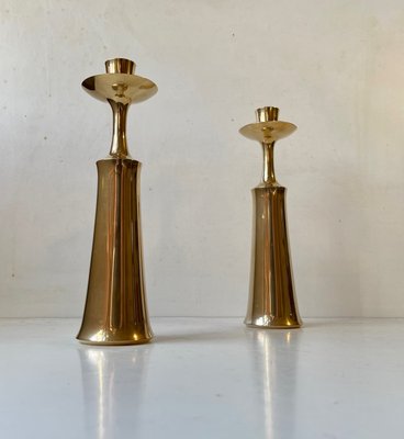 Large Danish Brass Candlesticks by Jens Harald Quistgaard for Ihq, 1960s, Set of 2-LCR-1409628