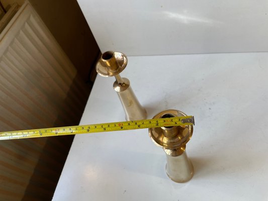 Large Danish Brass Candlesticks by Jens Harald Quistgaard for Ihq, 1960s, Set of 2-LCR-1409628