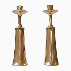 Large Danish Brass Candlesticks by Jens Harald Quistgaard for Ihq, 1960s, Set of 2-LCR-1409628