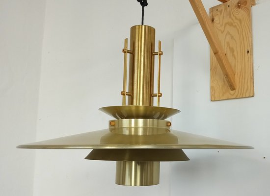 Large Danish Ceiling Lamp in Brass by T.H. Valentiner-GJF-1276811