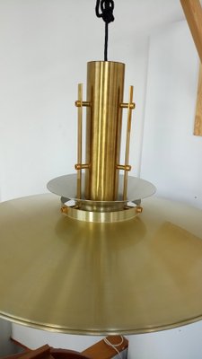 Large Danish Ceiling Lamp in Brass by T.H. Valentiner-GJF-1276811