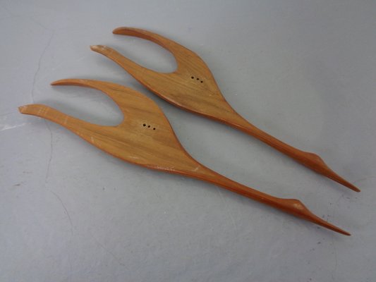 Large Danish Herons in Teak, 1960s, Set of 2-RDW-1789111