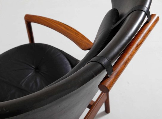 Large Danish Rosewood Wing Back Lounge Chair by Ib Kofod-Larsen, 1954-KL-620366