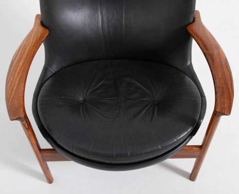 Large Danish Rosewood Wing Back Lounge Chair by Ib Kofod-Larsen, 1954-KL-620366