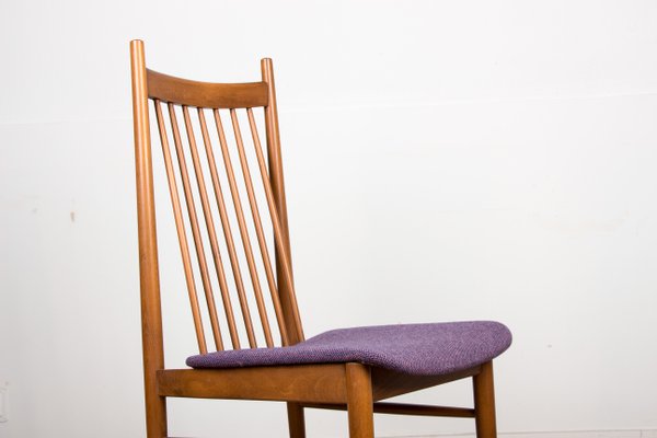 Large Danish Teak & Fabric Dining Chairs in the Style of Arne Vodder, 1960s, Set of 4-EMB-812066