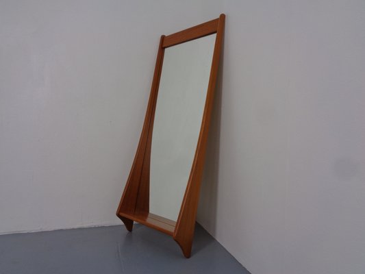 Large Danish Teak Mirror with Shelf by Pedersen & Hansen for Viby, 1960s-RDW-1766137