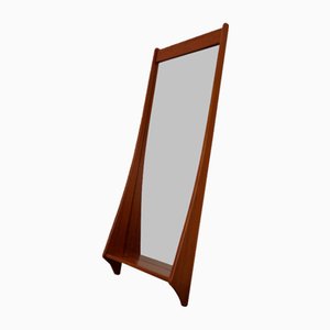 Large Danish Teak Mirror with Shelf by Pedersen & Hansen for Viby, 1960s-RDW-1766137