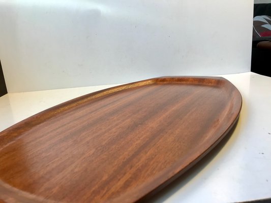 Large Danish Teak Veneer Serving Tray from Silva, 1960s-LCR-709511