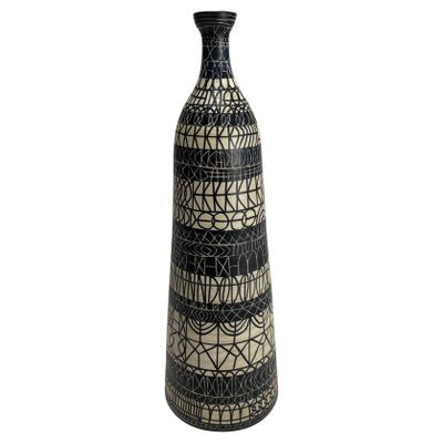 Large Decorated Ceramic Bottle by Atelier Mascarella, 1950s-KKZ-1814294