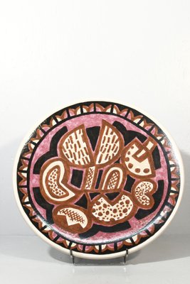 Large Decorative Ceramic Dish by Franz Dewald for Karlsruhe Majolika, 1976-XIJ-1727785