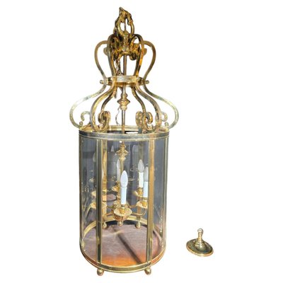 Large Decorative Gilt Bronze Lantern, 1950s-FDW-2039611