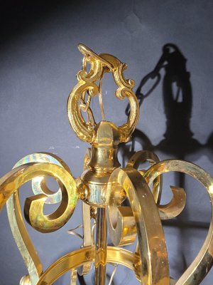 Large Decorative Gilt Bronze Lantern, 1950s-FDW-2039611