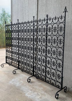 Large Decorative Wrought Iron Filigree Screen or Room Divider-PSK-1002575