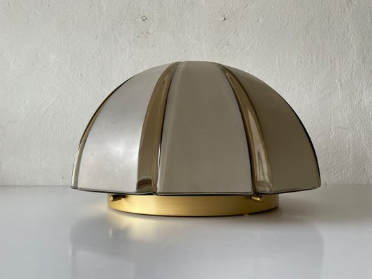 Large Dome Shaped Flush Mount or Wall Lamp with 3 Dimensional Glass from Peill & Putzler, Germany, 1960s-RDS-1146642