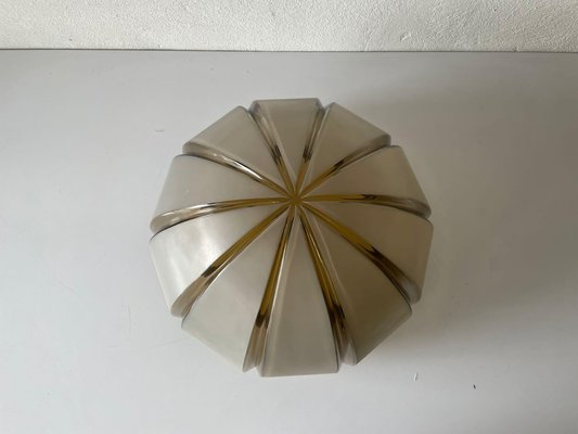 Large Dome Shaped Flush Mount or Wall Lamp with 3 Dimensional Glass from Peill & Putzler, Germany, 1960s-RDS-1146642