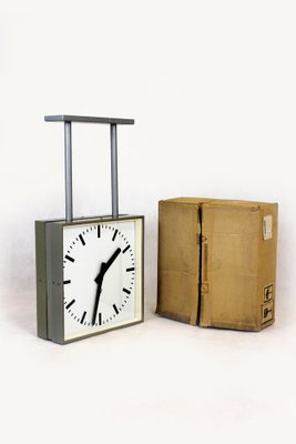 Large Double-Sided Railway Clock from Pragotron, 1980s-WVS-1766207