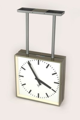 Large Double-Sided Railway Clock from Pragotron, 1980s-WVS-1766207