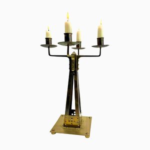 Large Dutch Arts & Crafts Copper and Brass Candleholder, 1910s-MJY-1754991