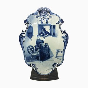 Large Dutch Delft Bottle Plate After C. Bisschop from Porceleyne Fles, 1892-UCH-1224484