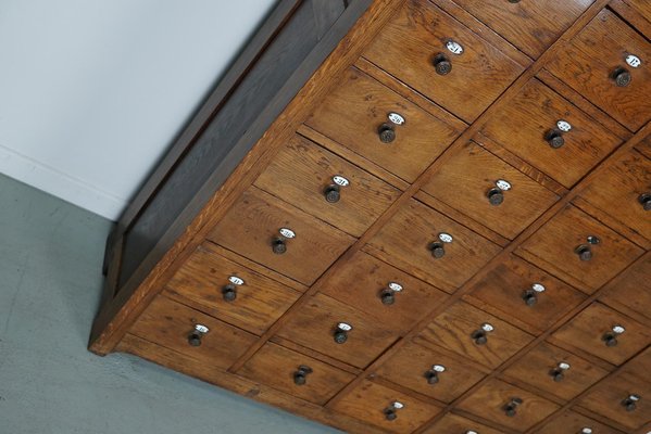 Large Dutch Oak Apothecary Cabinet with Enamel Shields, 1900s-XO-1778192