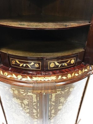 Large Early 18th Century Dutch Marquetry Corner Cupboard-UCH-1224700