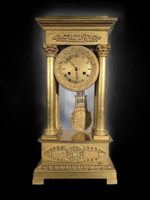 Large Empire and Gilded Bronze Mercury Gilt Clock Portico, 1890s-FDW-2026504