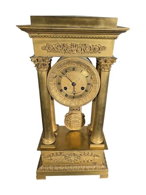 Large Empire and Gilded Bronze Mercury Gilt Clock Portico, 1890s-FDW-2026504