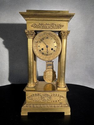 Large Empire and Gilded Bronze Mercury Gilt Clock Portico, 1890s-FDW-2026504