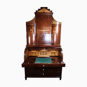 Large Empire Bureau in Mahogany with Inlaid Wood, 1820s-UY-1000712