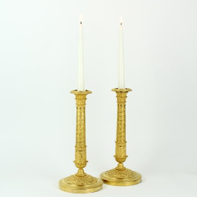 Large Empire Candlesticks in the shape of Trajan's Column, France, 1815, Set of 2-KMT-1257775