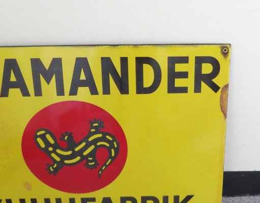 Large Enamel Sign from Salamander Schuhfabrik, 1950s-EY-1396822