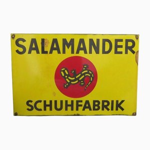 Large Enamel Sign from Salamander Schuhfabrik, 1950s-EY-1396822