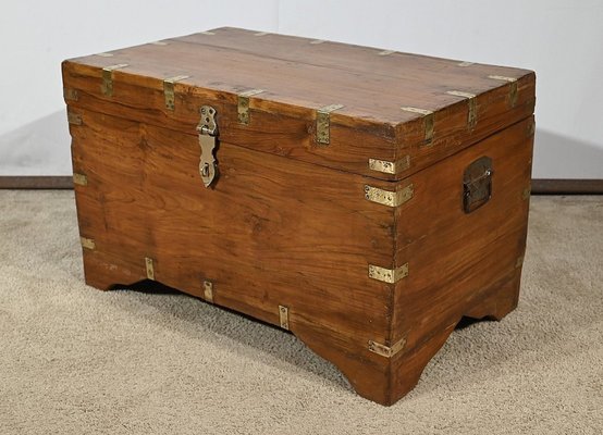 Large End of 19th Century Teak Naval Trunk-RVK-1798760