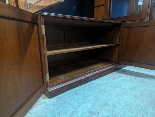 Large English Style Bookcase in Cuban Mahogany-HLV-1819743