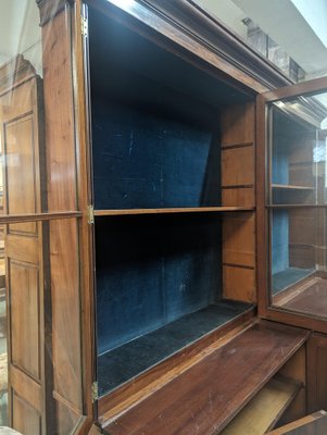 Large English Style Bookcase in Cuban Mahogany-HLV-1819743