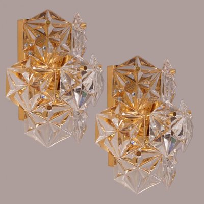 Large Faceted Crystal Five-Tier Chandeliers from Kinkeldey, 1970, Set of 2-VDW-2016925