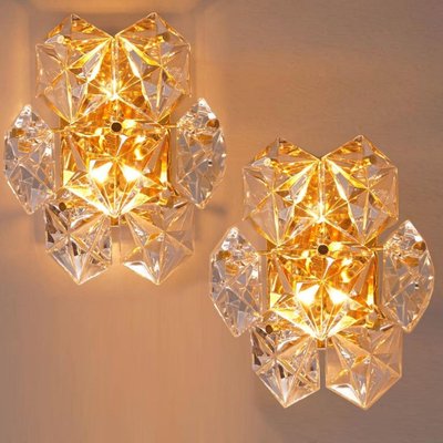 Large Faceted Crystal Five-Tier Chandeliers from Kinkeldey, 1970, Set of 2-VDW-2016925