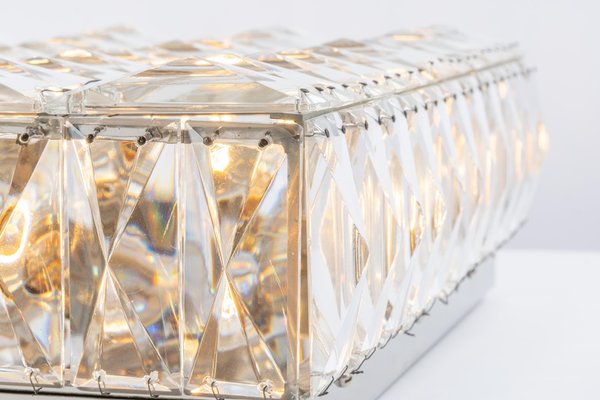 Large Faceted Crystal Flush Mount in the Style of Kinkeldey, Germany, 1960s-UGR-1410505