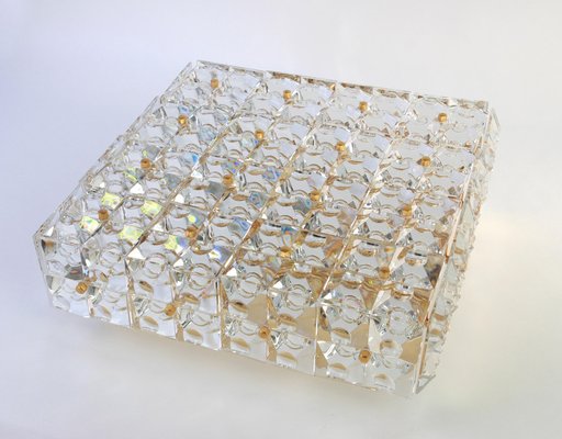 Large Faceted Crystal Flush Mount Light Fixture from Kinkeldey, Germany, 1970s-UGR-1085753