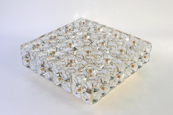 Large Faceted Crystal Flush Mount Light Fixture from Kinkeldey, Germany, 1970s-UGR-1085753