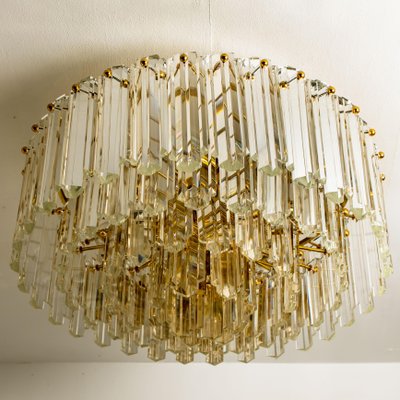 Large Faceted Prims and Gild Brass Flush Mount by J.T. Kalmar, 1970s-VDW-1015920