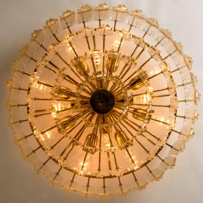 Large Faceted Prims and Gild Brass Flush Mount by J.T. Kalmar, 1970s-VDW-1015920