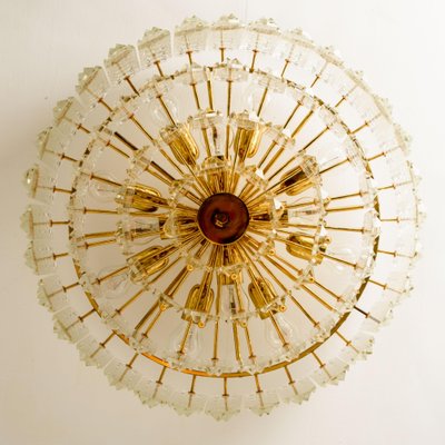 Large Faceted Prims and Gild Brass Flush Mount by J.T. Kalmar, 1970s-VDW-1015920